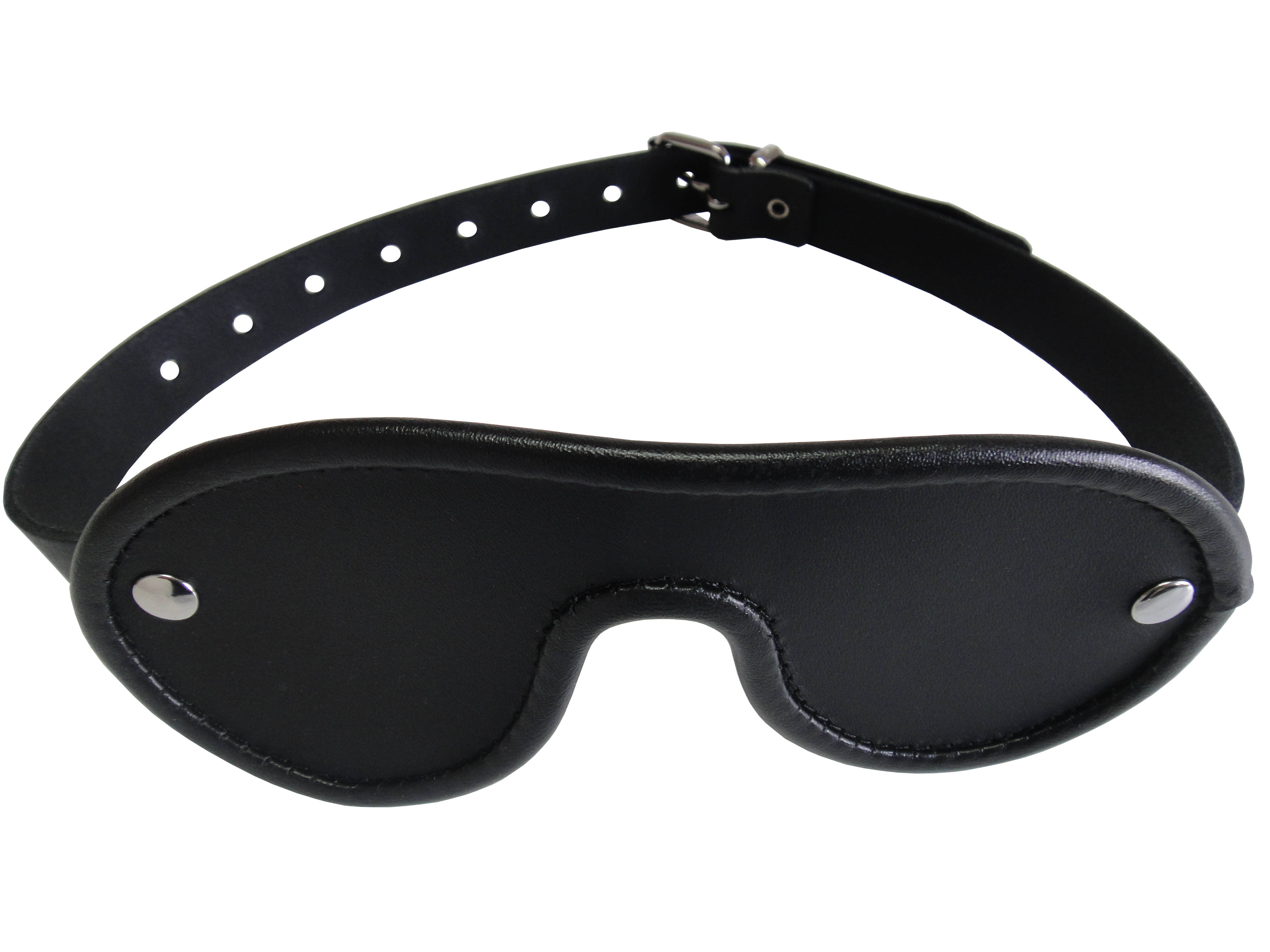 Leder Augenmaske mit verstellbarem Riemen Schwarz