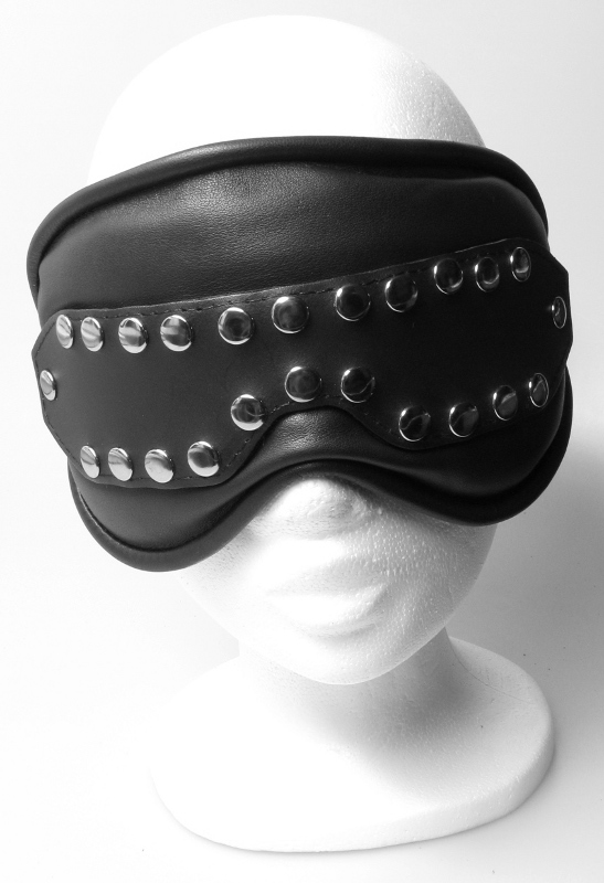 Augenmaske soft - schwarz mit flachen Nieten