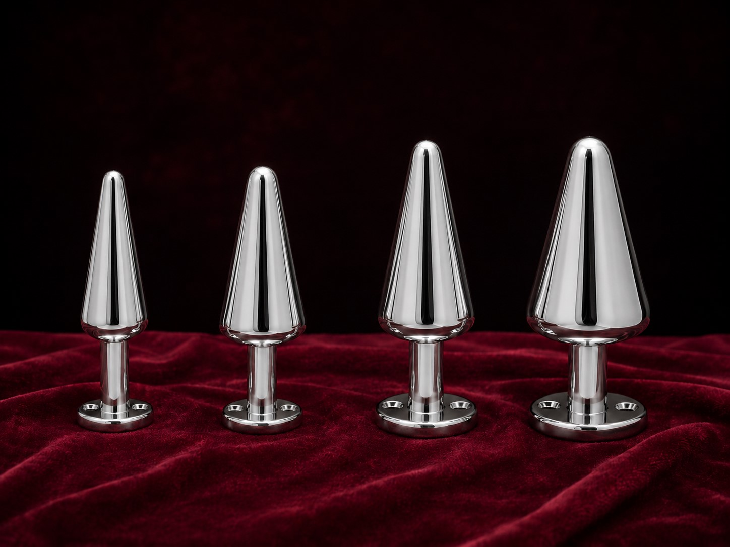 Buttplug aus Aluminium mit Schraubverbindung in vier Grössen!